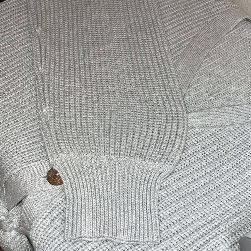 LUMIERE Gray Relaxed Fit Gray Cropped Balloon Sleeve Sweater Sz. L - Picture 12 of 15